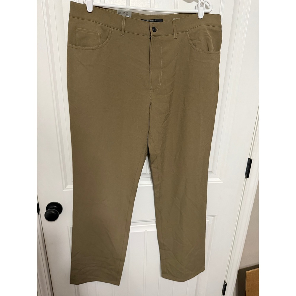 Alberto Pants Mens 56 3130 TOM Comfort Fit Technical Stretch Tan NEW